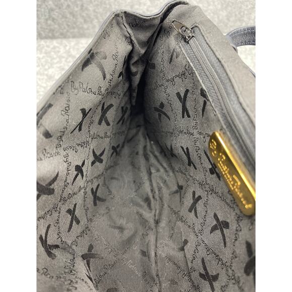 Paloma Picasso Made in Italy Navy Blue Leather Gold Hardware Crossbody Purse - Picture 12 of 16